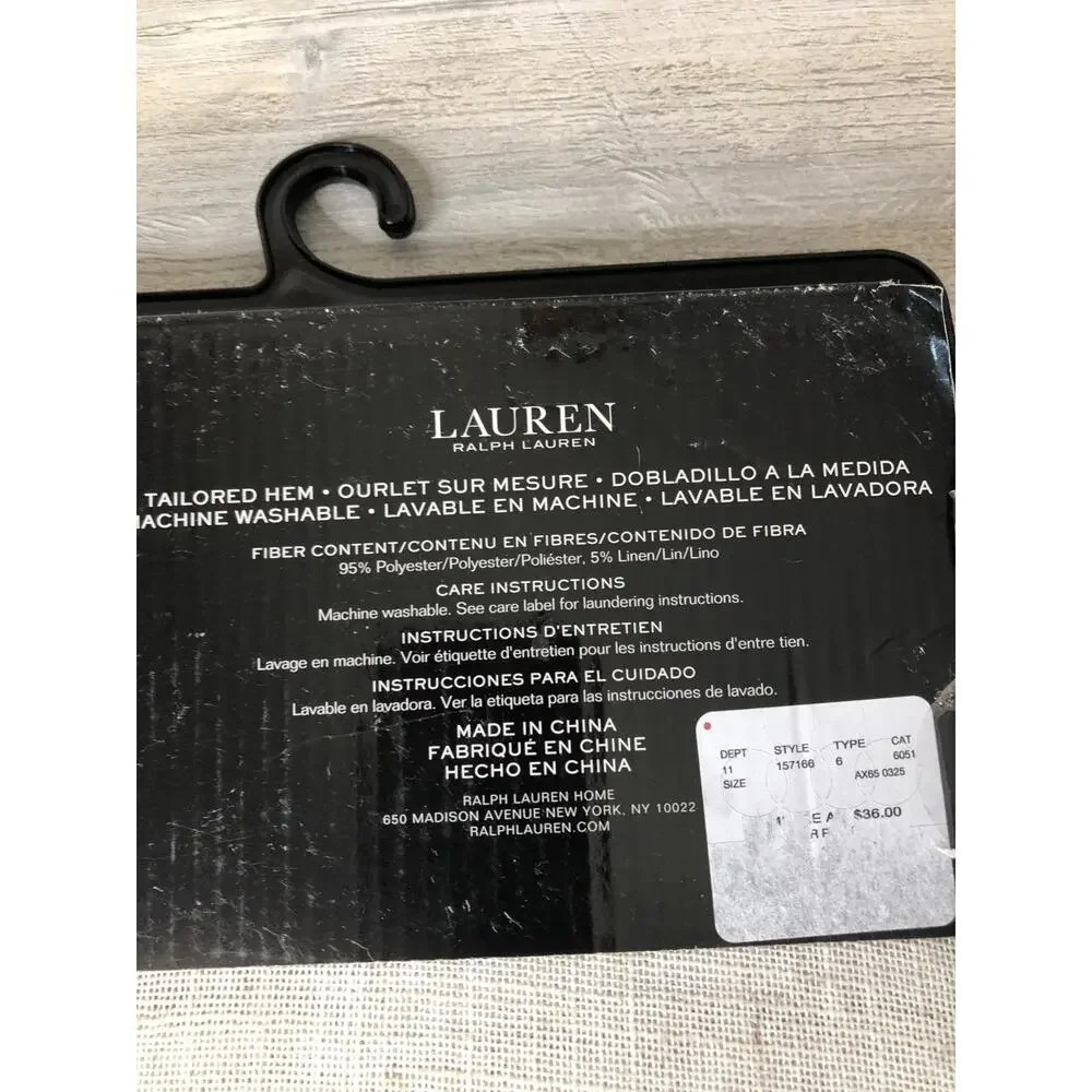💥 RALPH LAUREN Shower Curtain Natural Beige Textured Stripe 70x72 NEW